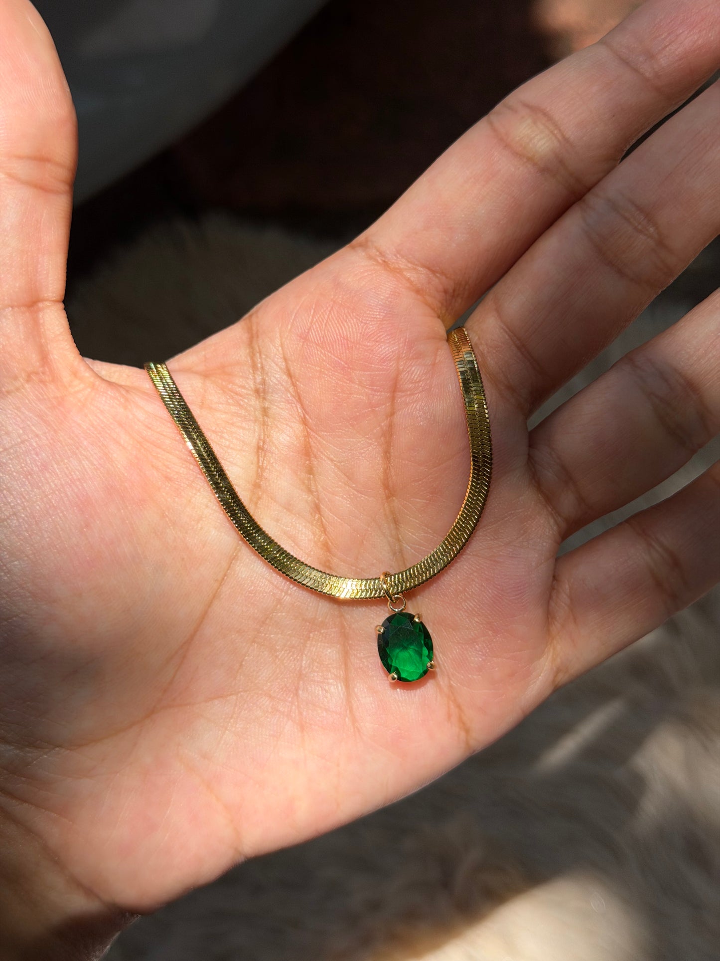Anti tarnish green pendant