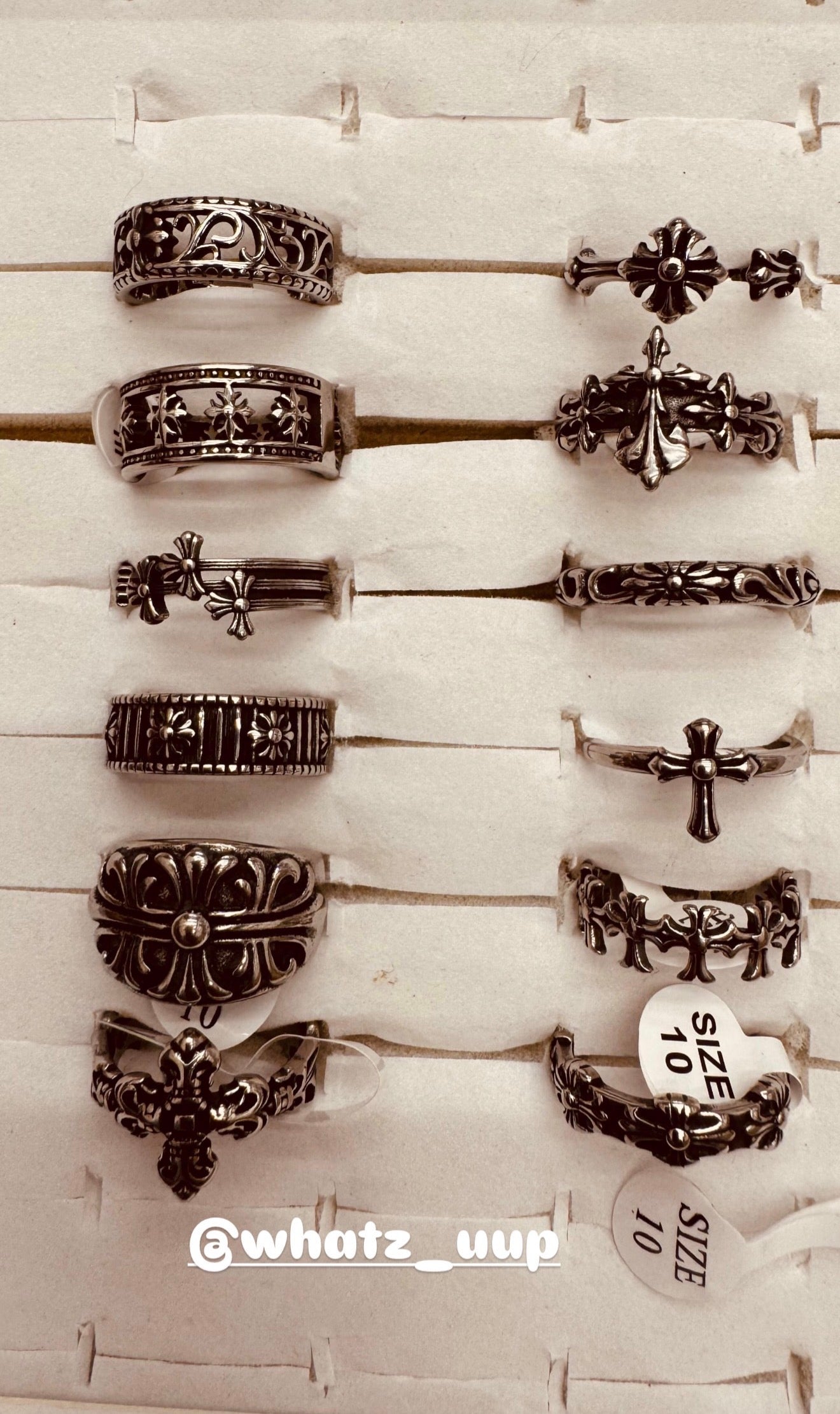 Chrome heart rings