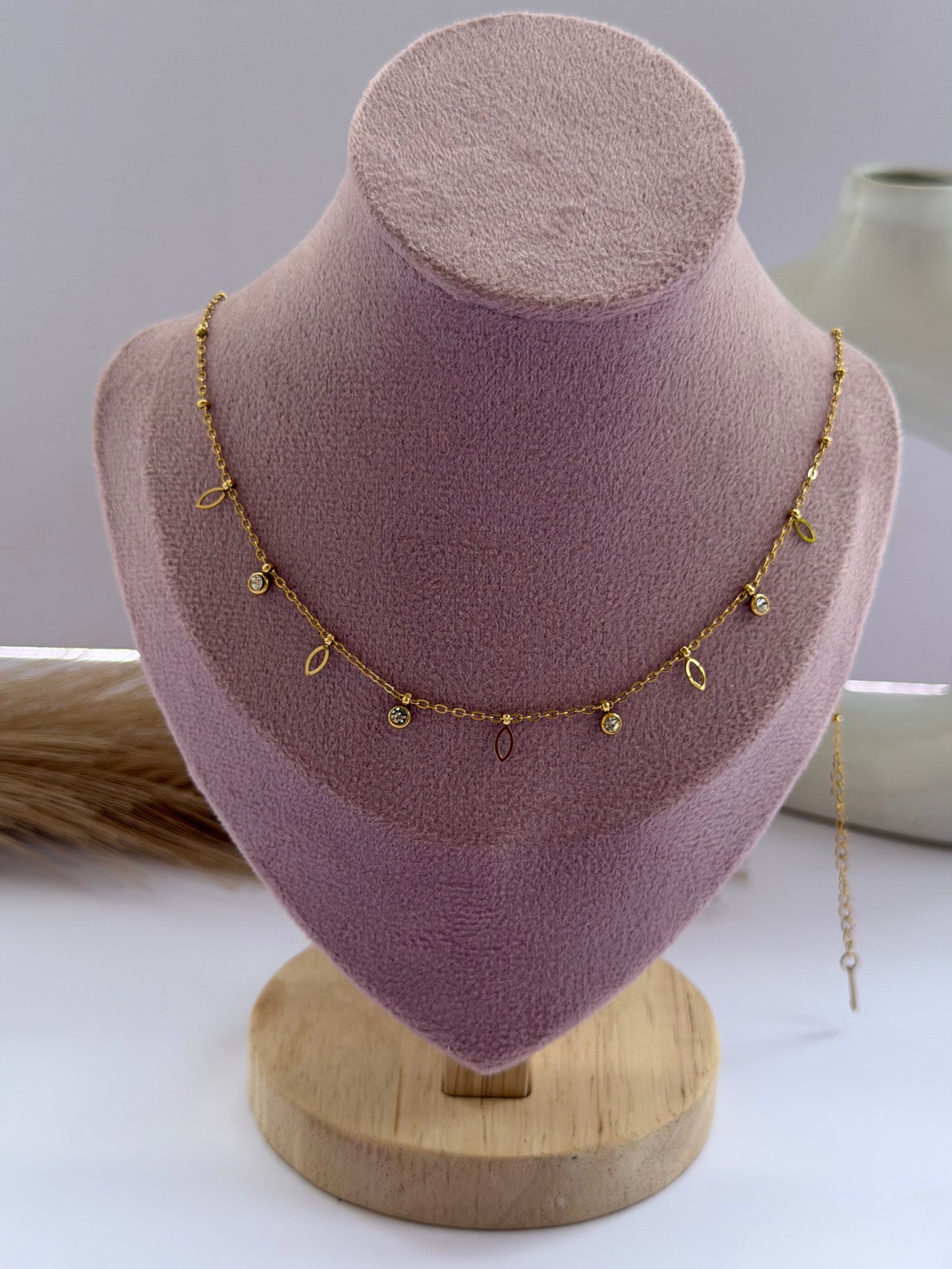 Golden charm necklace