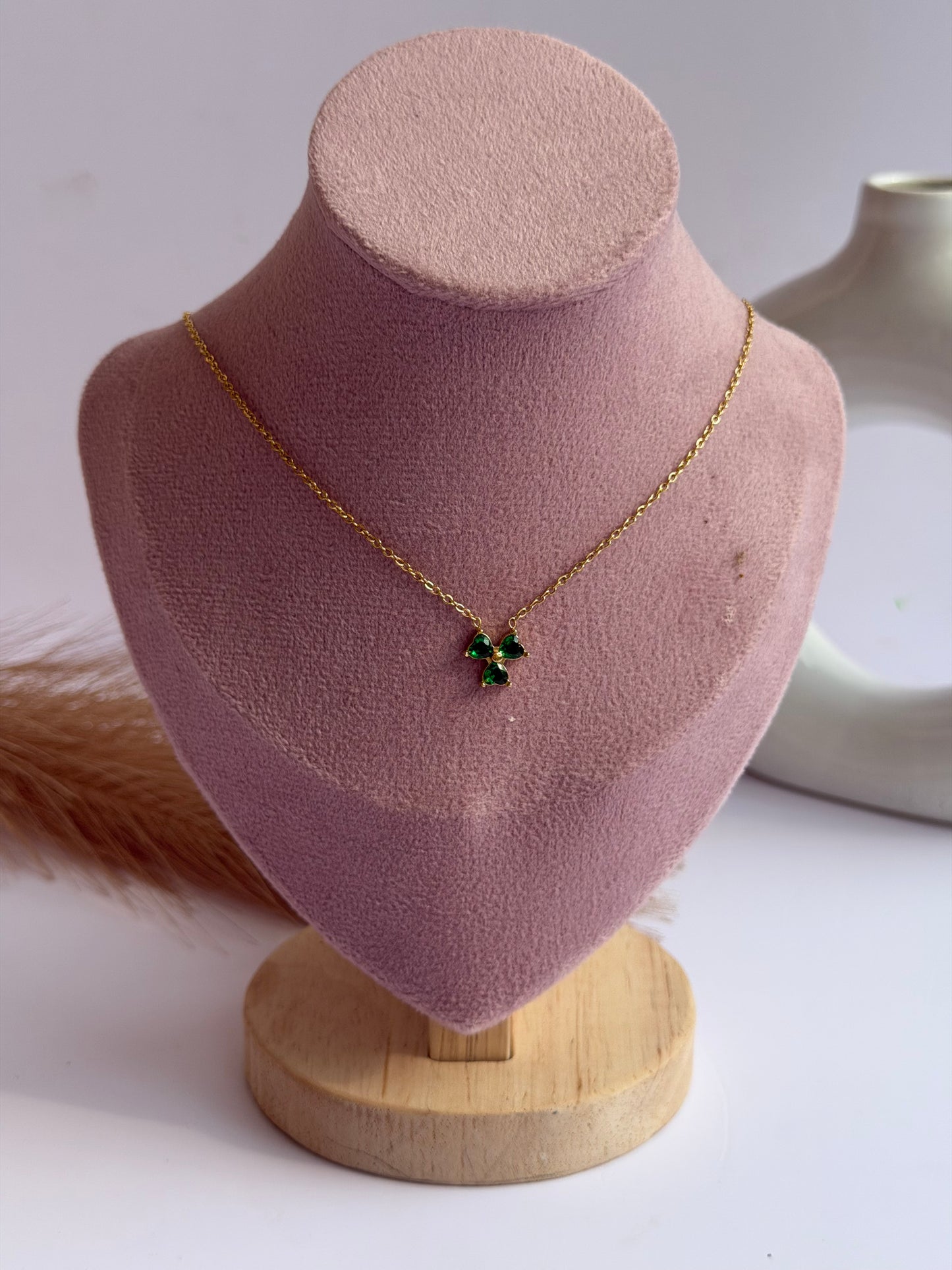 Emerald trio necklace (316 L stainless steel)