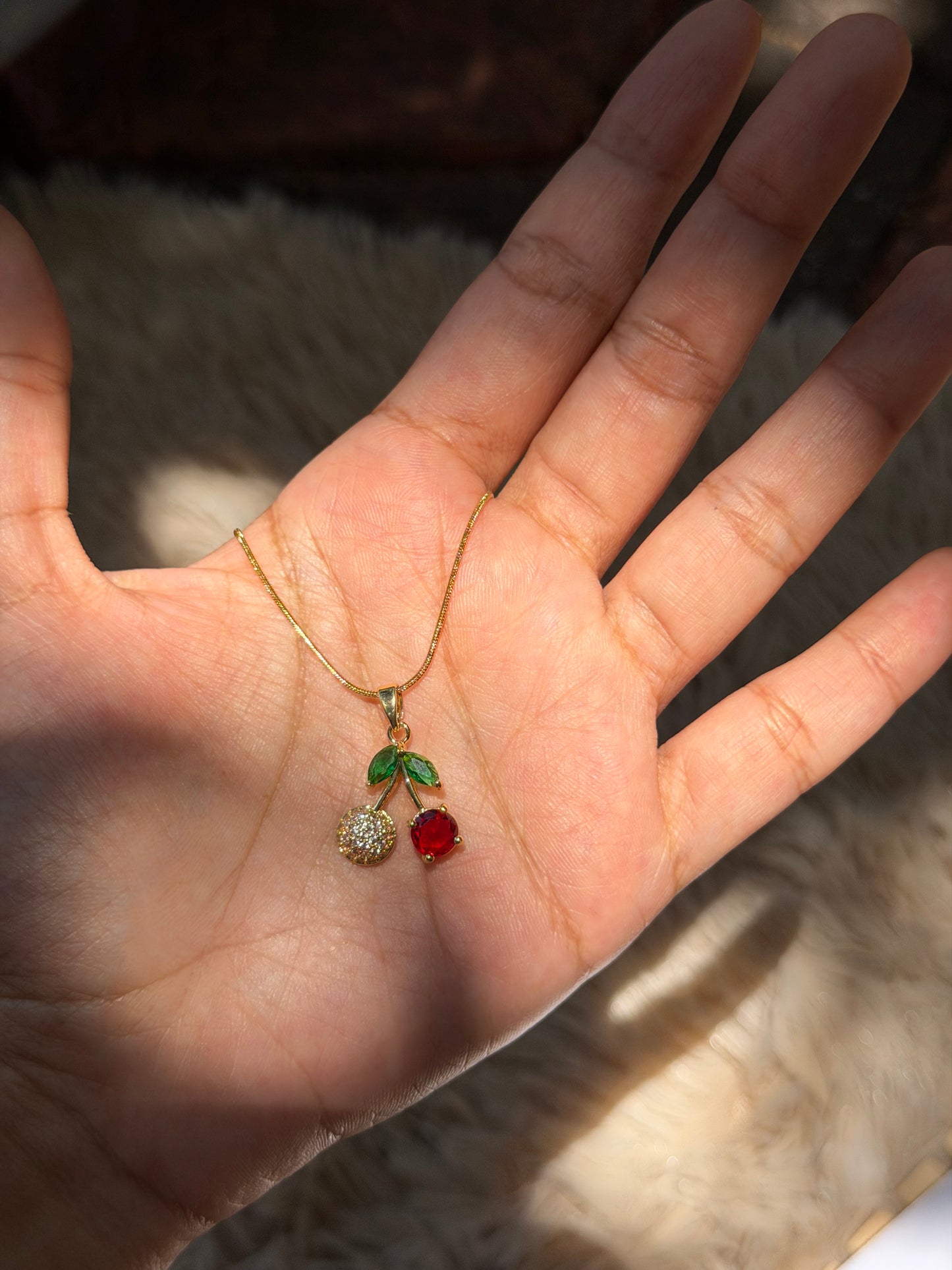Anti tarnish cherry pendant