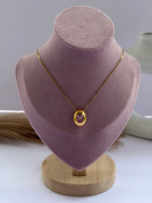 Pink stone pendant