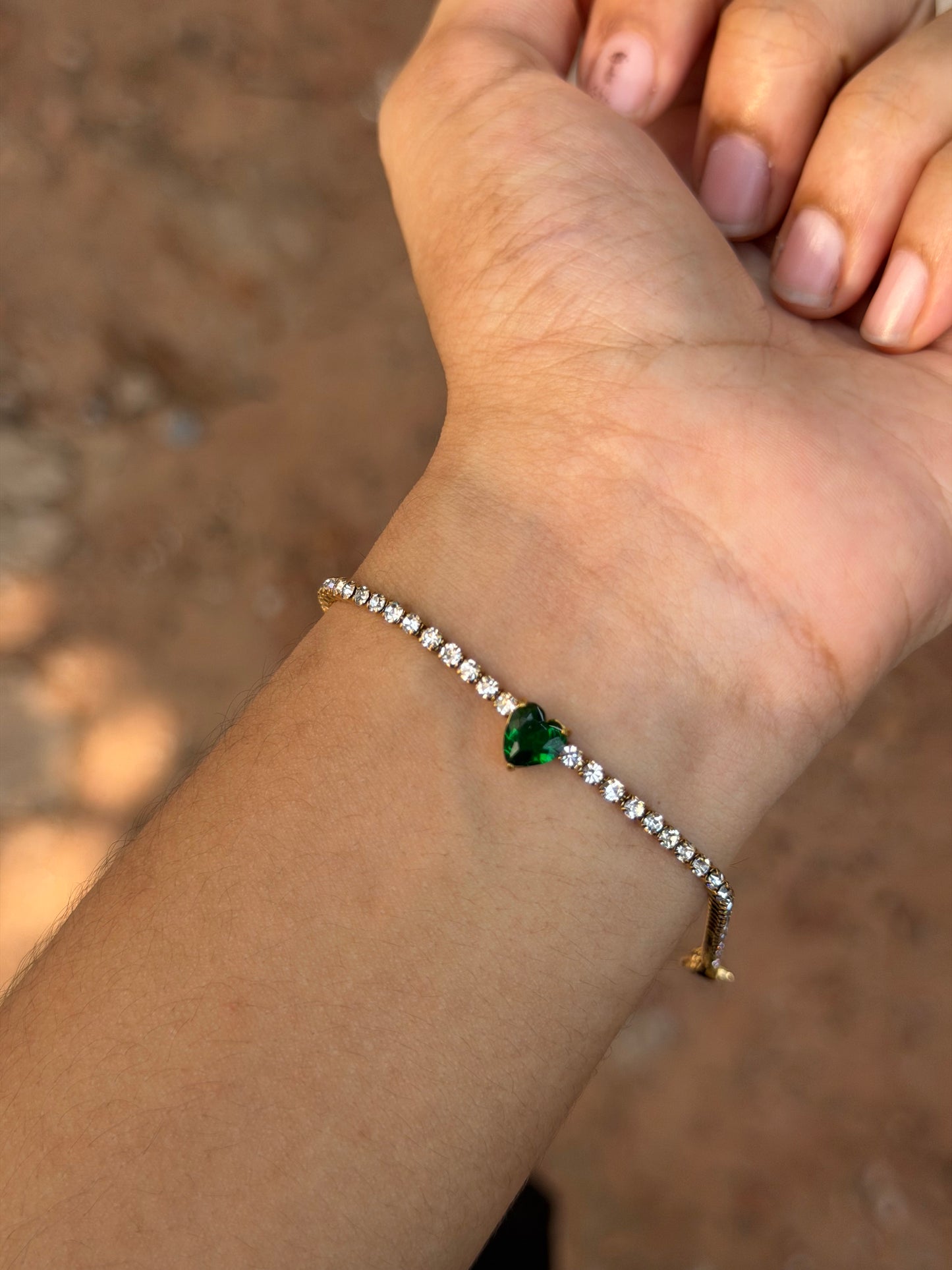 Green heart bracelet