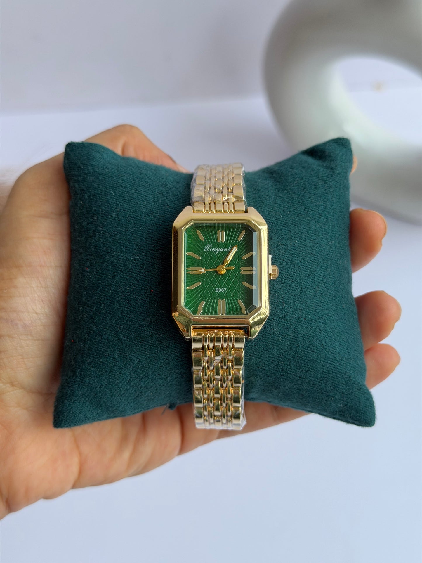 Green dial watch 12