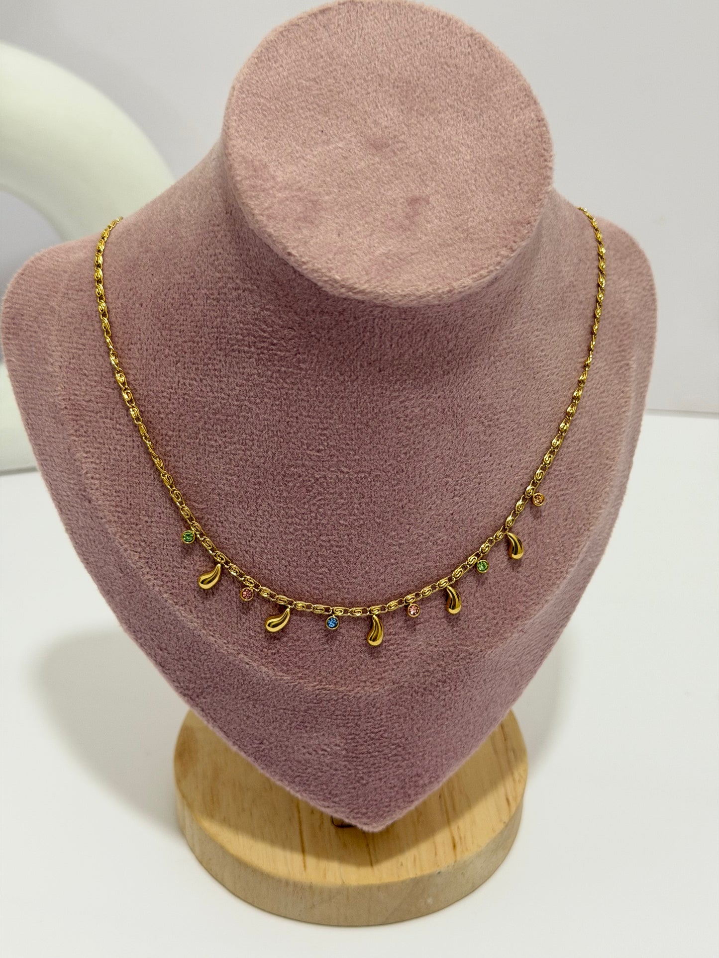 Anti tarnish drip necklace